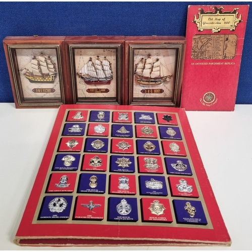 271 - A smaller assortment of collectible items, to include framed 'H.M.S. Bounty', 'Cutty Sark' & 'Victor... 