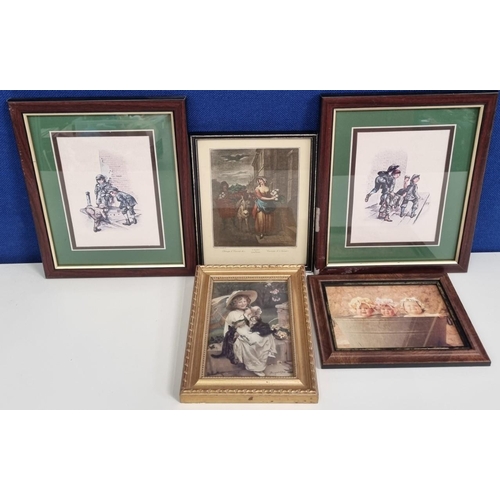 283 - An assortment of five vintage & contemporary framed prints. To include a 'Cries of London' coloured ... 