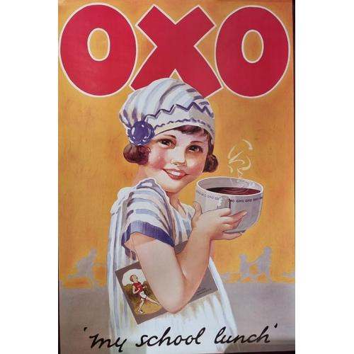 286 - Four vintage, reproduction 'OXO' posters, in a cardboard tube. Each poster dimensions(cm) H70, W47.5... 