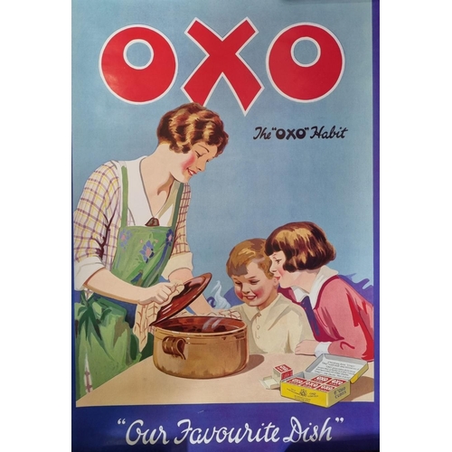 286 - Four vintage, reproduction 'OXO' posters, in a cardboard tube. Each poster dimensions(cm) H70, W47.5... 