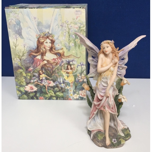 490K - A boxed, Shudehill Victorian hand-painted romantic fairy figurine, Fairy Multi. No.20406. 26.5cm tal... 