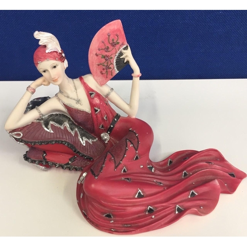 490T - An unboxed, Shudehill Charleston lady figurine, in crimson. 15cm tall.