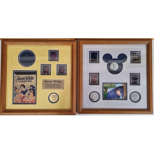 740 - Four framed, collectible sets of 'Winnie the Pooh' & 'Snow White' 'Walt Disney' film cells, all limi... 