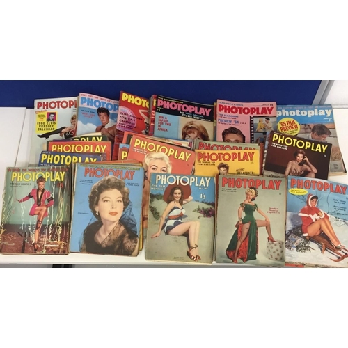 723 - A large, rare collection of approximately 130 editions of 'Photoplay' monthly magazines, from 1952 t...