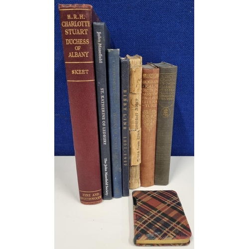 3207 - A selection of eight biography & reference books. To include a collectible tartan-covered miniature ... 