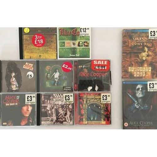 3364 - Alice Cooper - a collection of mostly new/unplayed CD's (x8) & DVD's (x2)