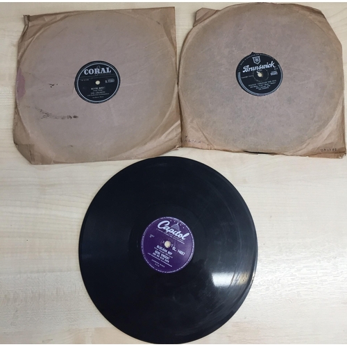 3671 - Various Artists - Vinyl 78's (x3). To include The Crickets, Gene Vincent & Bill Hayley.