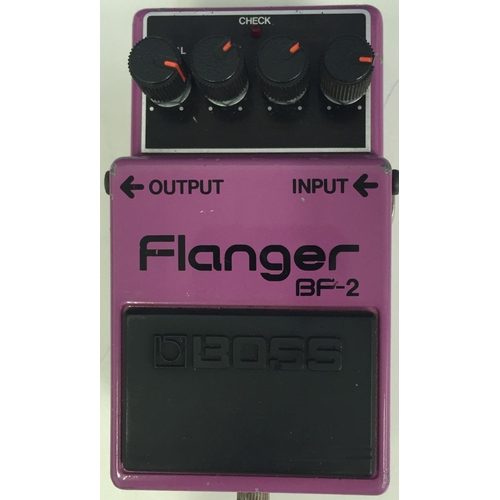 3679 - A rare 'Boss' Flanger BF-2 guitar pedal. Black label/Japanese made, with serial number available. Ve... 