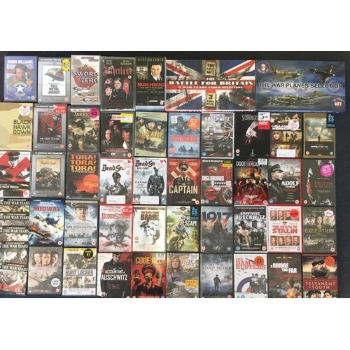 3681 - WWI & WWII - a collection of mostly new/unplayed DVD`s (x46) & Videos (x10).