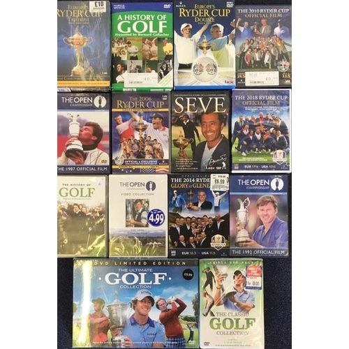 3710 - Golf - a collection of mostly new/unplayed DVD's (x14).