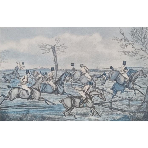 324 - A framed print of a hunting scene engraving, by H. Alken, 'Slap at a Brook'. Framed dimensions(cm) H... 