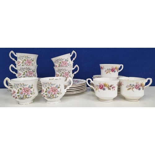 534K - A group of desirable floral china made of 'Royal Standard' 'Mandarin' pattern cups & saucers, togeth... 