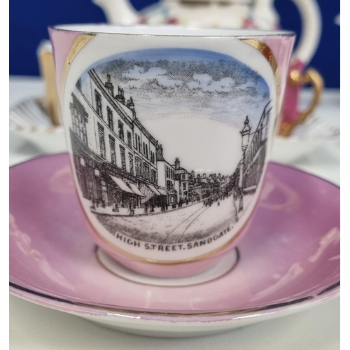 547D - A selection of Victorian & later tableware, to include miniature teacups, lustre ware, Czech teapot ... 