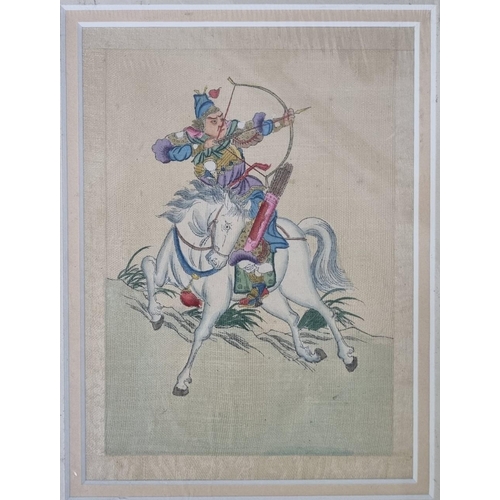 315 - A Chinese mounted print 'Snow Flake' from 'Complete Pictures of Eight Noble Steeds', an original ant... 