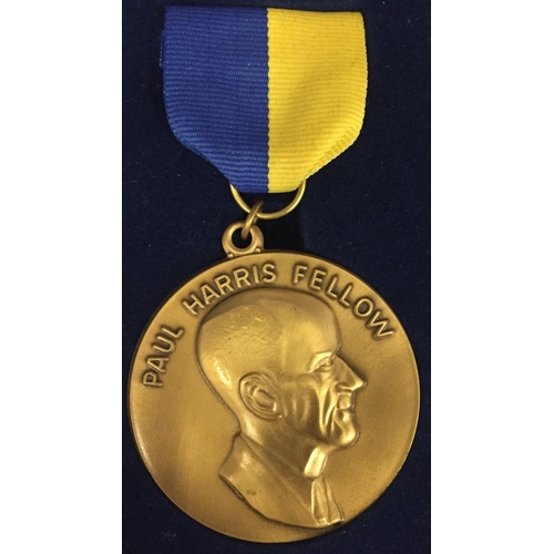 483 - Founder of Rotary Club Presentation Medal in original velvet covered case.