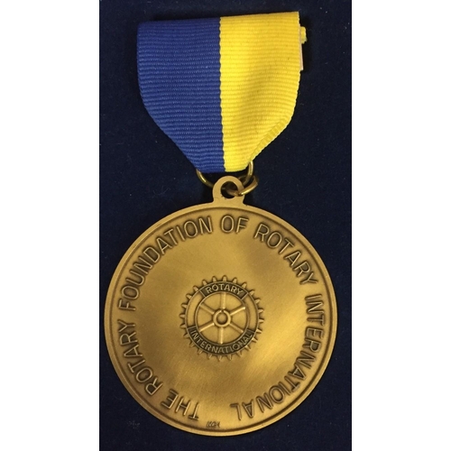 483 - Founder of Rotary Club Presentation Medal in original velvet covered case.