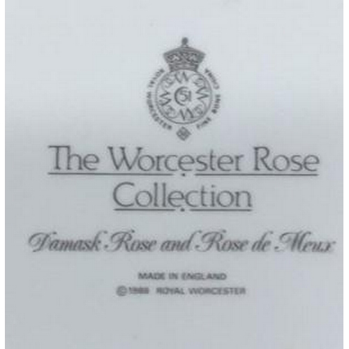 538 - A Royal Worcester 'Rose Collection' tile, a Minton tile, together with a hanging tapestry.