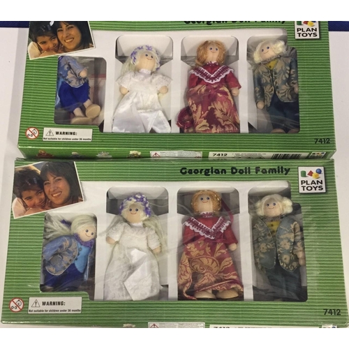 765 - Two Georgian Doll Family sets, by Plan Toys. Both appear unused.