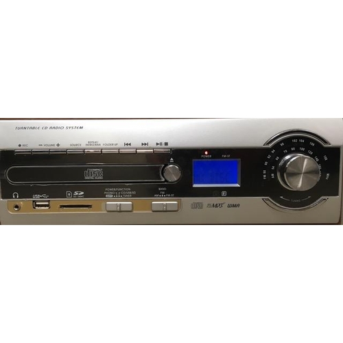 815 - A modern all-in-one Hi-Fi system, with twin speakers. Incorporates FM/AM radio, CD player, turntable... 