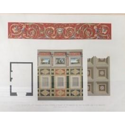 326 - A pair of framed prints, depicting elevated plans of rooms at Palazzo del T At Montana, c.1530. Fram... 