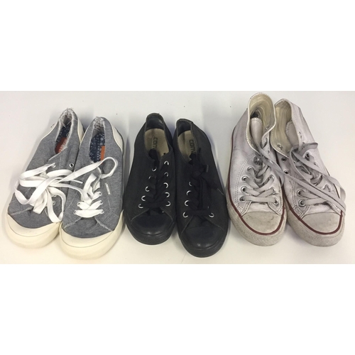 716 - A selection of pre-worn trainers. To include two pairs of 'Converse' (black, size 5), 'All Stars' (s... 