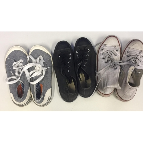 716 - A selection of pre-worn trainers. To include two pairs of 'Converse' (black, size 5), 'All Stars' (s... 