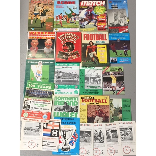 3218 - A Collection of mainly Northern Ireland & Crusaders football programmes, together with  football rel... 