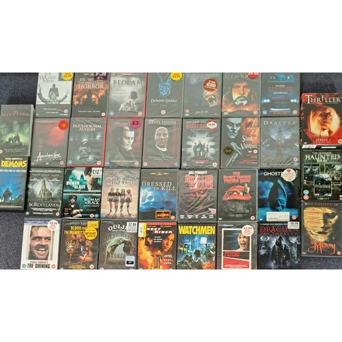 3478 - Horror/Thriller - a collection of mostly new/unplayed DVD`s (x33) & Videos (x2).