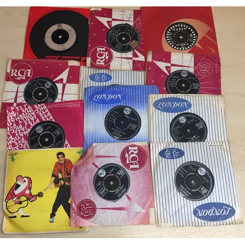 3670 - Elvis/Queen/Black Sabbath - Vinyl 45's (x12). To include ten by Elvis Presley.