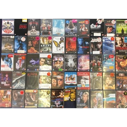 3694 - Horror & Suspense Thrillers - a collection of mostly new/unplayed DVD`s (x49) & Video.