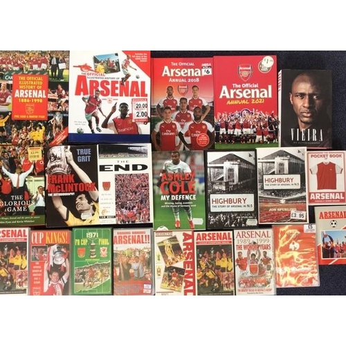 3723 - Arsenal FC related - a collection of mostly new/unplayed/unread DVD, Videos (x7) & Books (x13).