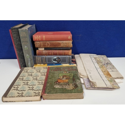 3223 - A large assortment of books, maps & ordinance surveys. To include some antique examples, travel inte... 