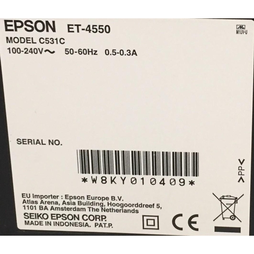 3026 - An Epson colour inkjet all-in-one printer/copier/scanner. Model no. ET-4550.