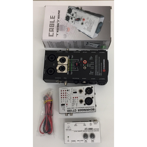 3070 - A mixed lot of professional electronics equipment. To include Studiospares UCT-3 cable tester, Behri... 