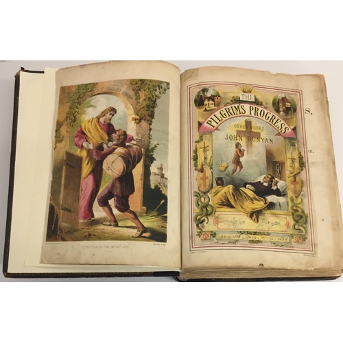 3202 - An 1874 leather bound copy of 'The Pilgrim's Progress and Other Select Works', by John Bunyan, with ... 