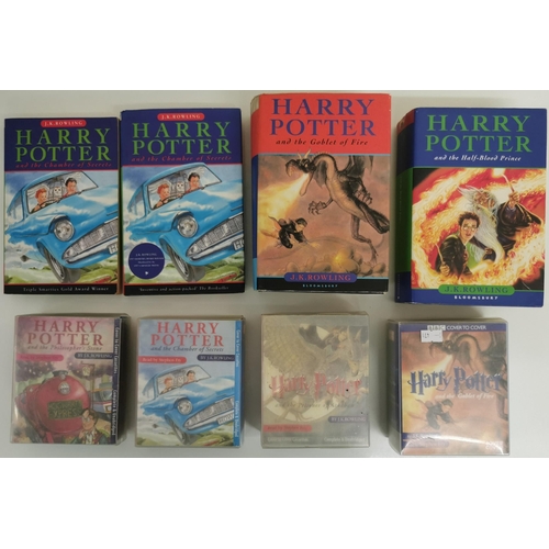 3248 - A collection of eight Harry Potter books & audiobooks. Includes three first editions.