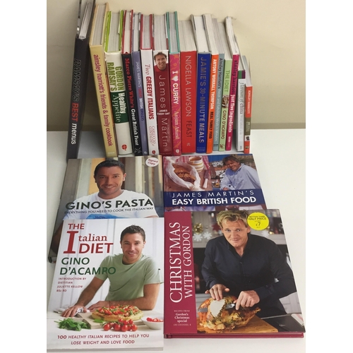 3262 - A collection of approximately twenty cookery books. Authors include Gino D'Acampo, Gordon Ramsay, Ja... 