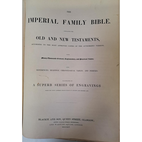 3264 - A beautifully illustrated, 1845 edition of 'The Imperial Family Bible'. Published by Blackie and Son... 