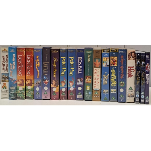 3334 - Children's movies - a collection of DVD`s (x3) & Videos (x16). To include several Disney films.