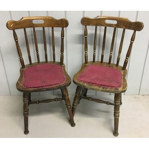 155 - A pair of 19th century Windsor chairs, with fabric seat pads. Dimensions(cm) H84(47 to seat), W42, D... 