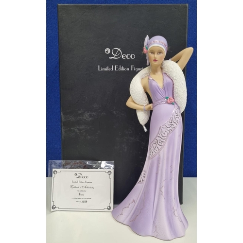 588 - A resin 'Deco' figurine 'Rose'. Limited Edition 1536/3500, with original box & certificate. Height 2... 