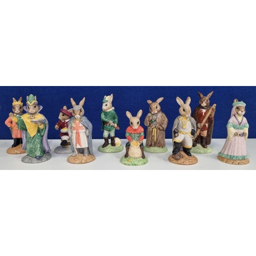 617 - A ten piece lot of boxed 'Bunnykins' Royal Doulton figurines, to include 'Mystic Bunnykins' & 'Jack ... 