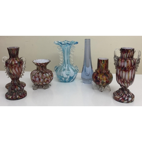 219 - A collection of 'Murano' & 'Welz'-style vases, together with a 'Caithness' vase.                    ... 