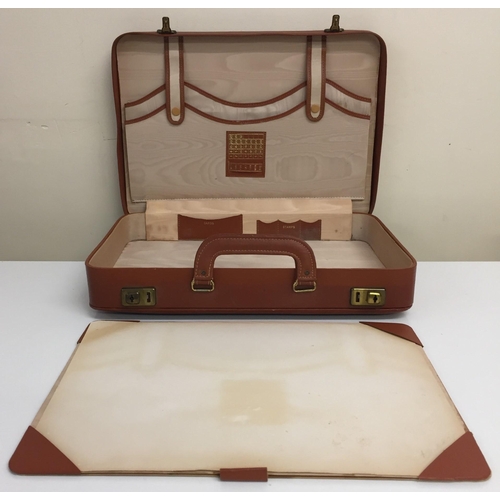 641 - A vintage, ladies leather writing case. Width 36cm