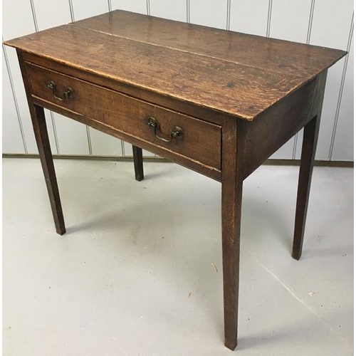 75 - A Georgian, oak console table, with single drawer. Dimensions(cm) H74, W85, D48.