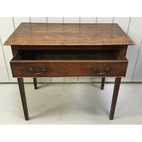 75 - A Georgian, oak console table, with single drawer. Dimensions(cm) H74, W85, D48.