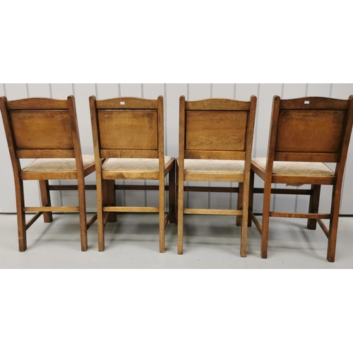 147D - A set of four, Edwardian carved-back dining chairs, with stretchered legs. Dimensions(cm) H86(47 to ... 