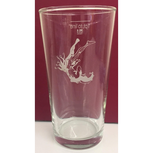 251 - A selection of branded pub glassware. To include eleven 'Jester' pint glasses & one other.