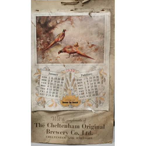 256 - A collectible, original 1939 advertising calendar, from 'The Cheltenham Original Brewery Company'. 4... 