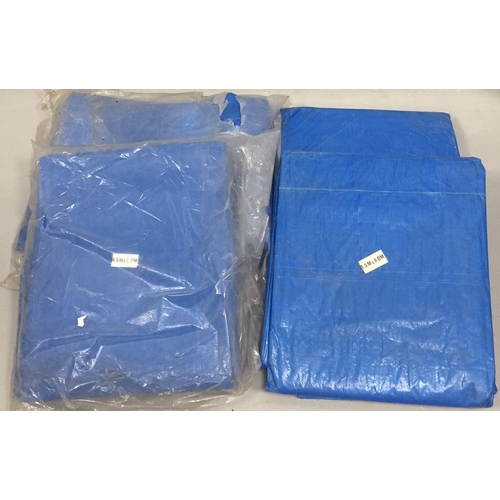 649 - Four unused, large tarpaulins. Size 4.5m x 9m